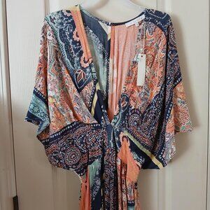 BNWT Olivaceous maxi dress with kimono sleeves size small